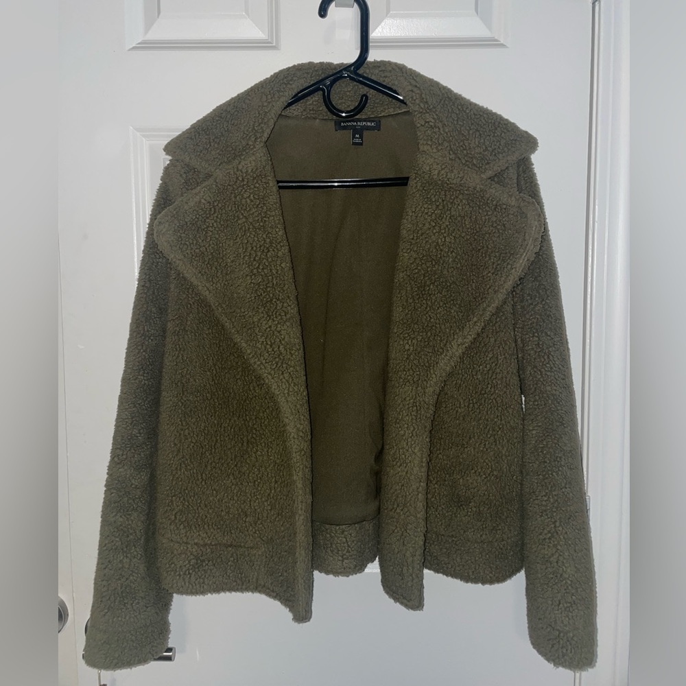 Banana Republic Army Green Sherpa Jacket
